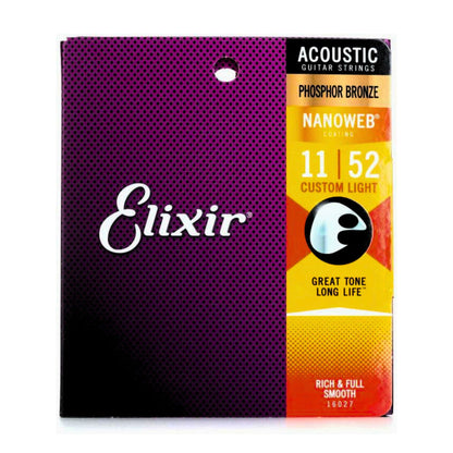 Elixir Nanoweb Phosphor Bronze Acoustic Guitar Strings