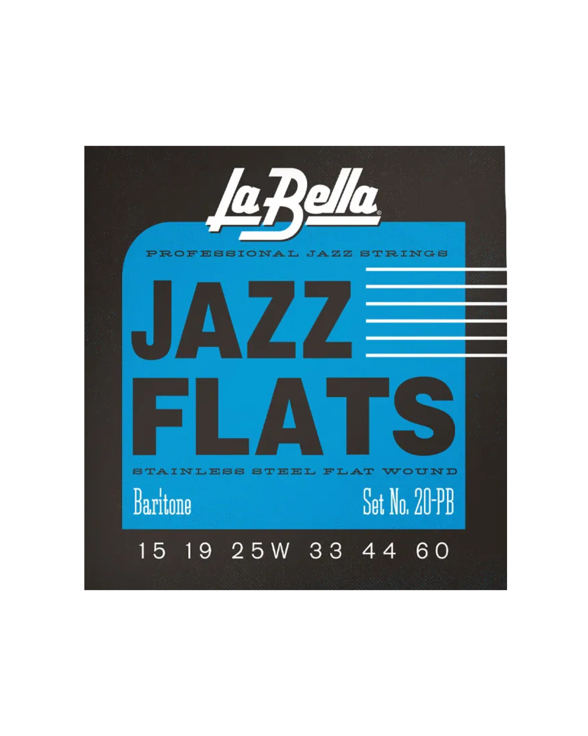 La Bella Flatwound 20PB Baritone Electric Guitar 15-60