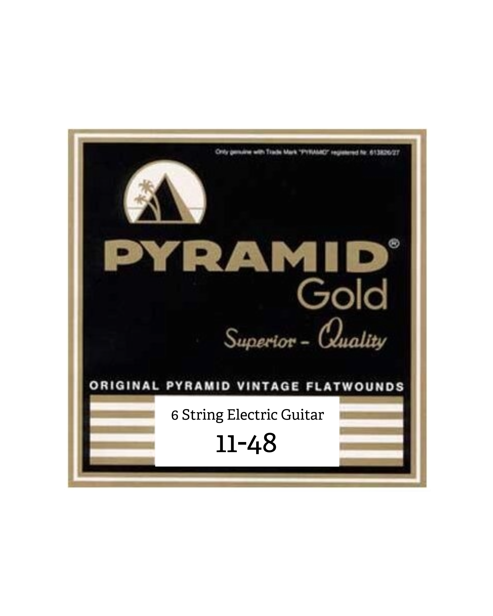 Pyramid Gold Chrome Nickel Flatwound Electric Guitar Strings
