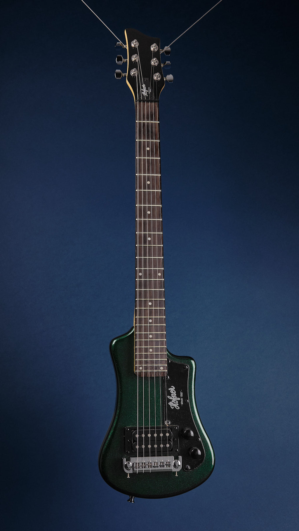 Hofner Shorty Travel Guitar Green Metallic