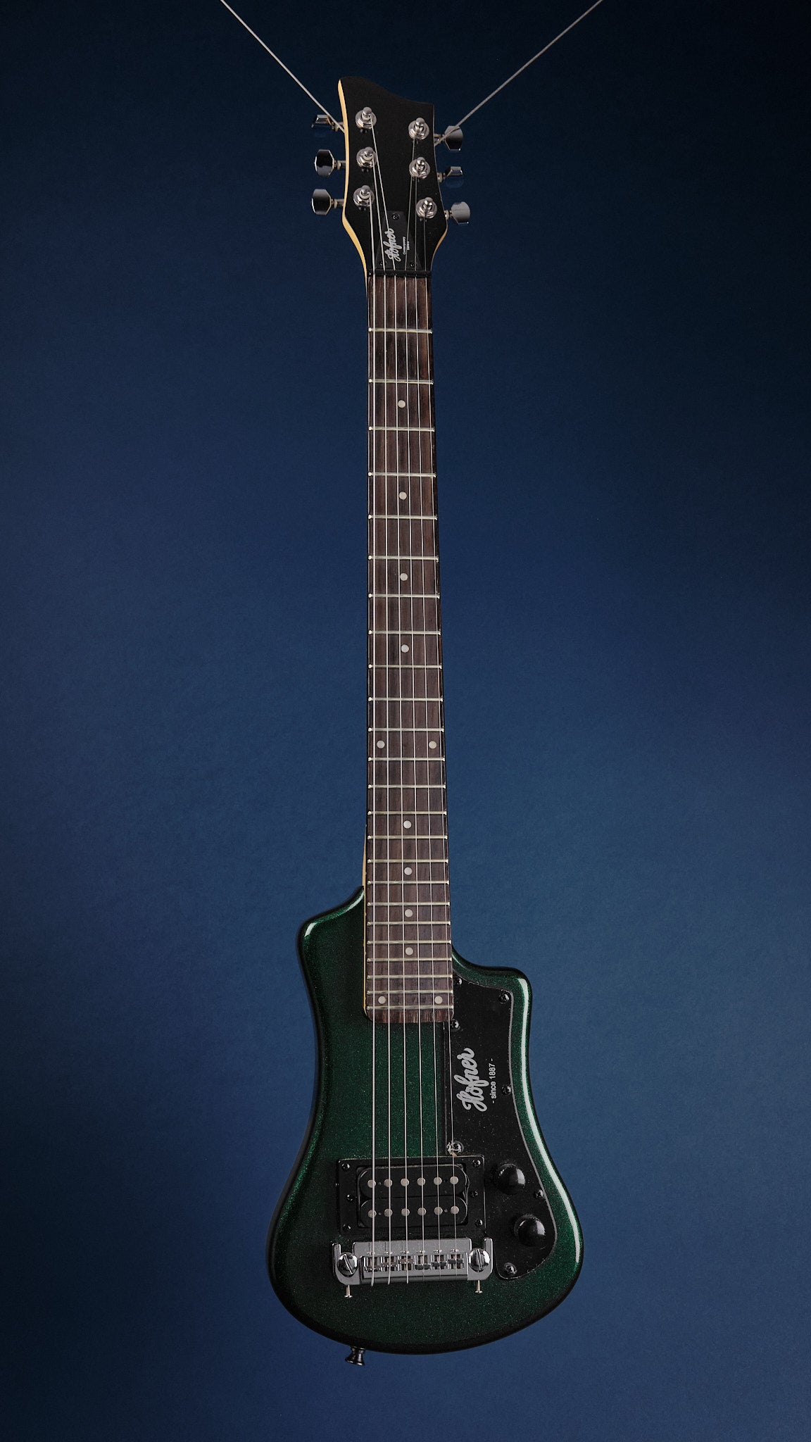 Hofner Shorty Travel Guitar Green Metallic