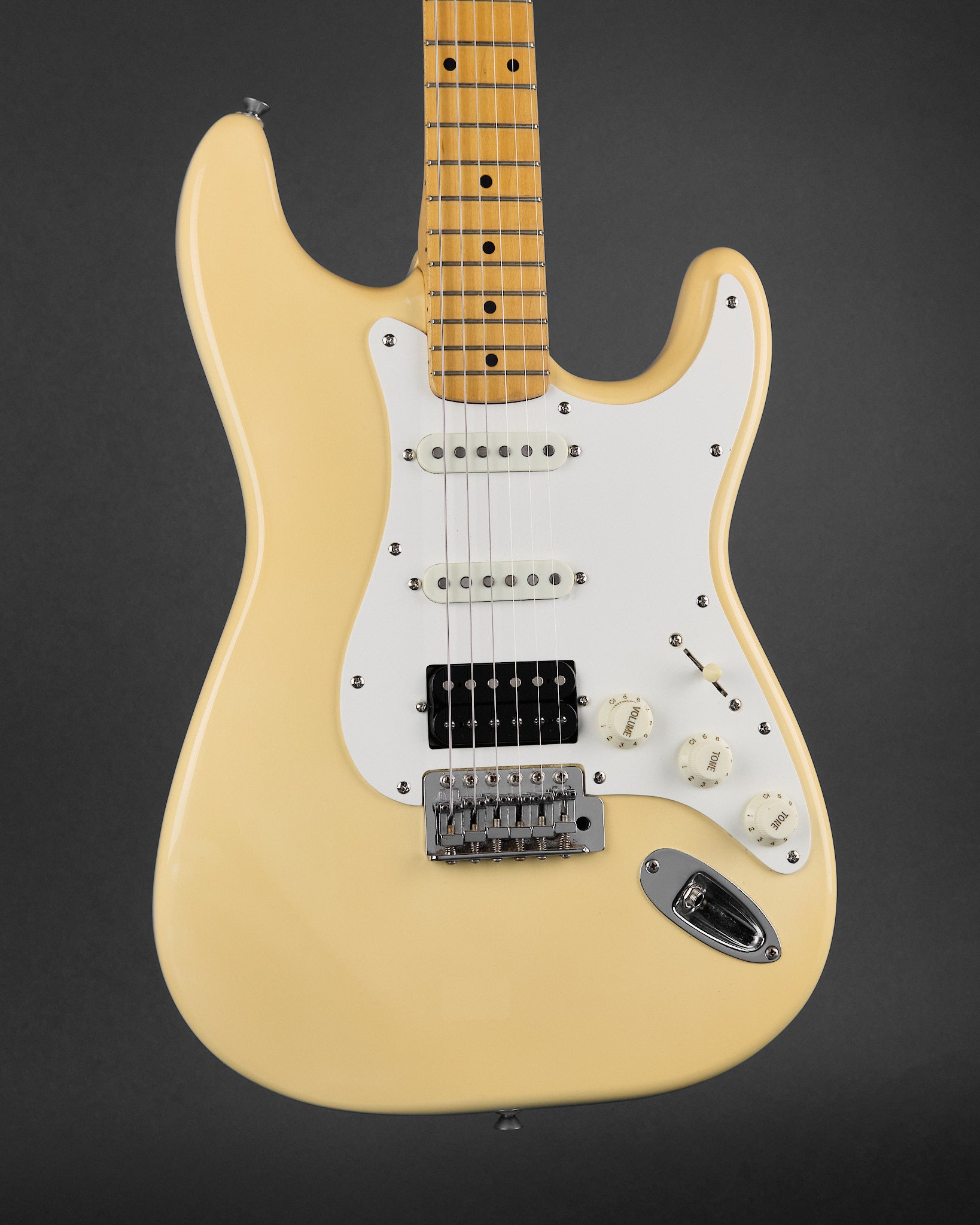 1990s Squier MIK Stratocaster HSS Yellow