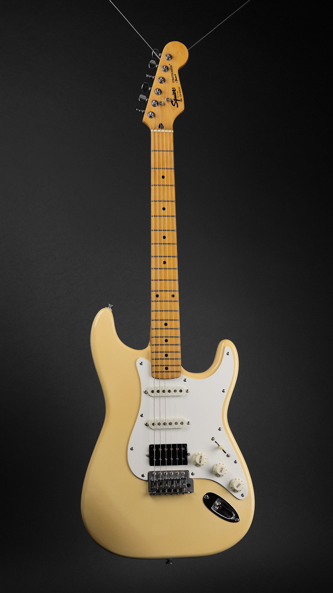 1990s Squier MIK Stratocaster HSS Yellow