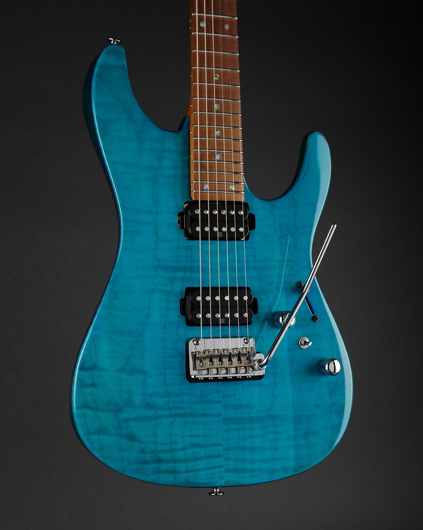 2022 Ibanez MM1 Prestige Martin Miller Signature Transparent Aqua Blue