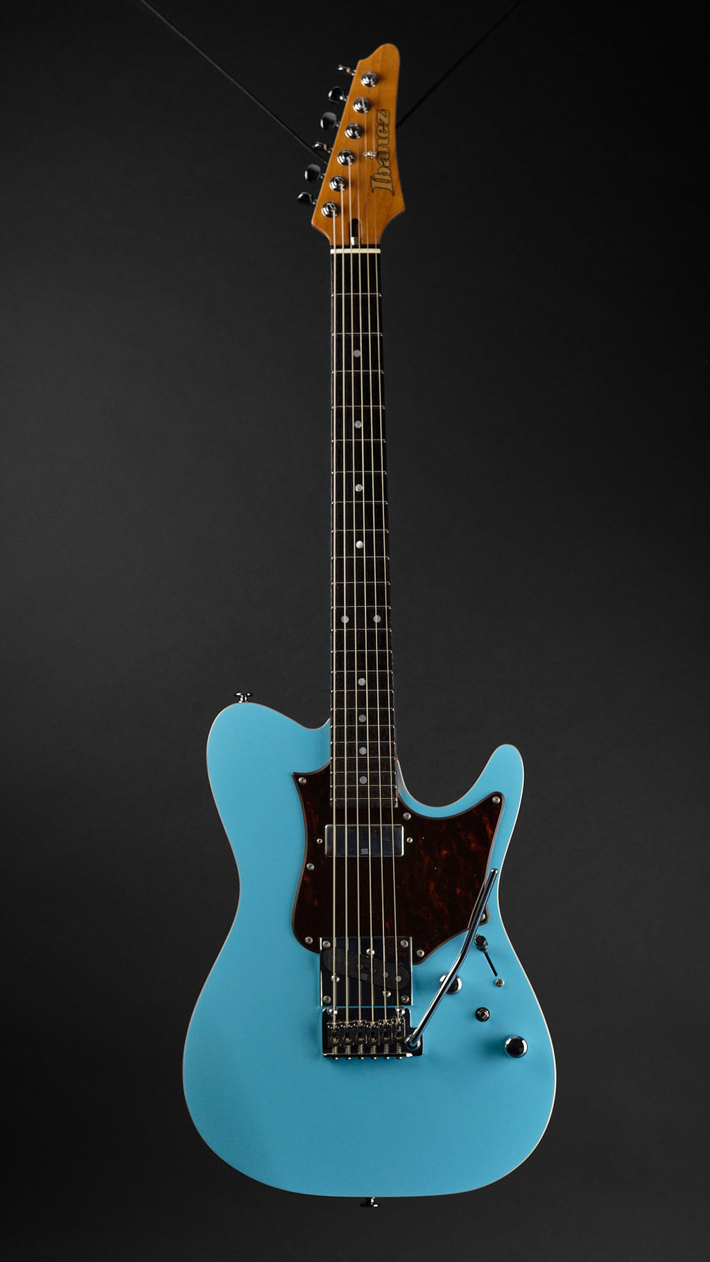 2022 Ibanez TQMS1 Tom Quayle AZ Celeste Blue - full front | Replay Guitars