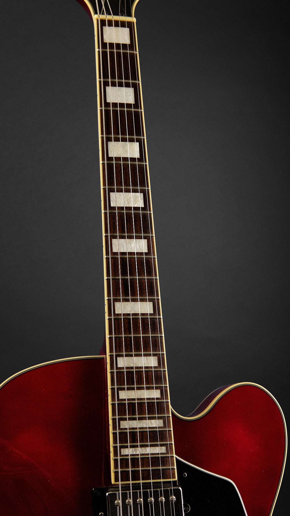 2003 Ibanez Artcore AFS-75T Transparent Cherry Red - neck back | Replay Guitars