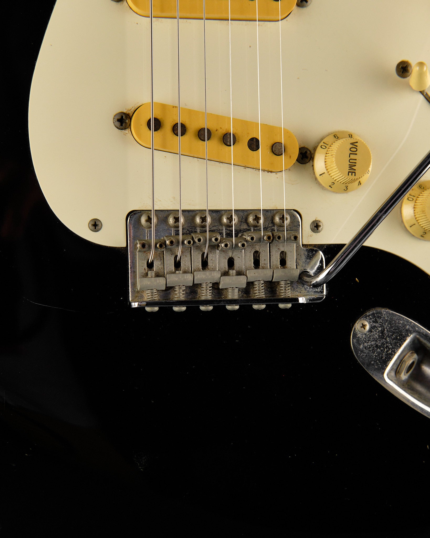 1989 Fender MIJ ST57-55 Stratocaster Black - neck back | Replay Guitars