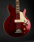2022 Epiphone Jack Casady Bass Sparkling Burgundy - body front | Replay Guitars