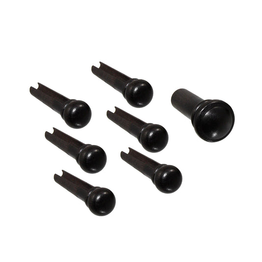 Ebony Acoustic Guitar Bridge Pin - Set of 6