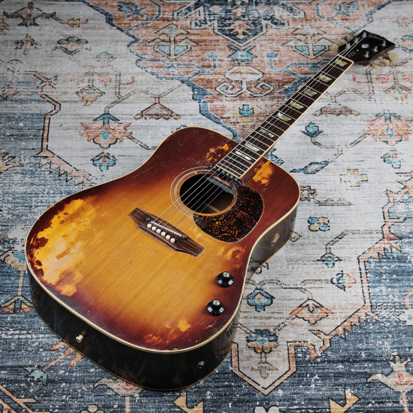 c1969 Gibson J-160E Cherry Sunburst